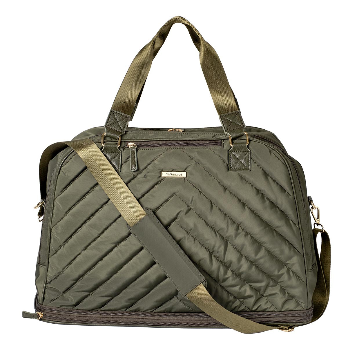 Puffer Duffel Bag with Shoe Compartment & Laptop Sleeve