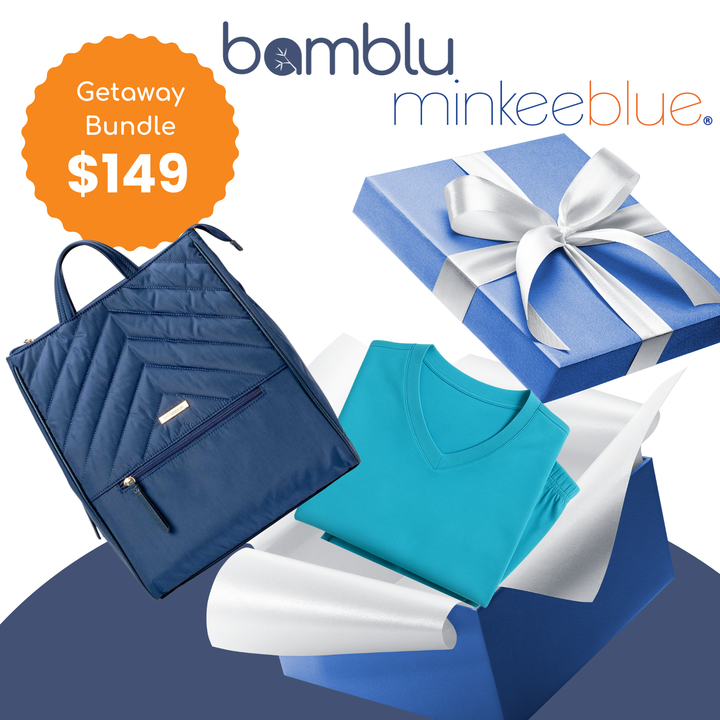 Minkeeblue X Bamblu Getaway Bundle - Blue Amber Tote