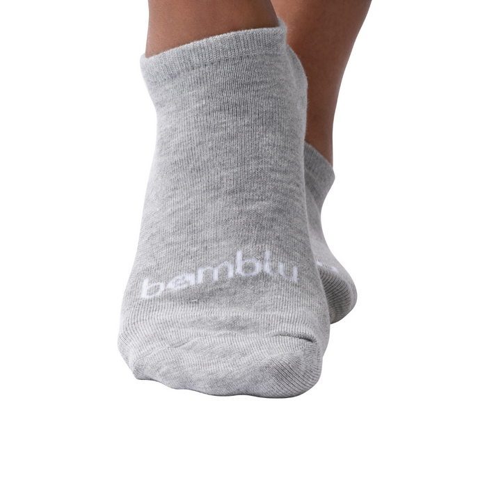 Women's Bamboo Ankle Socks - Gray/White