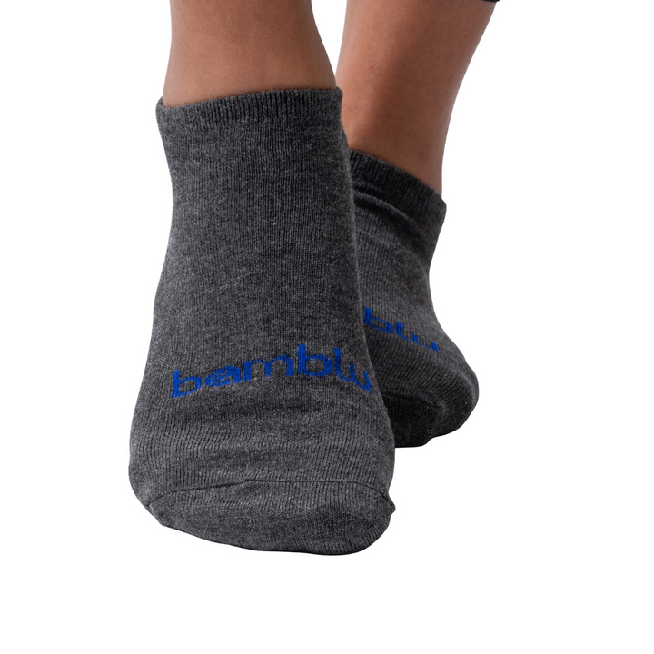 Men's Bamboo Ankle Socks - Gray/Blue